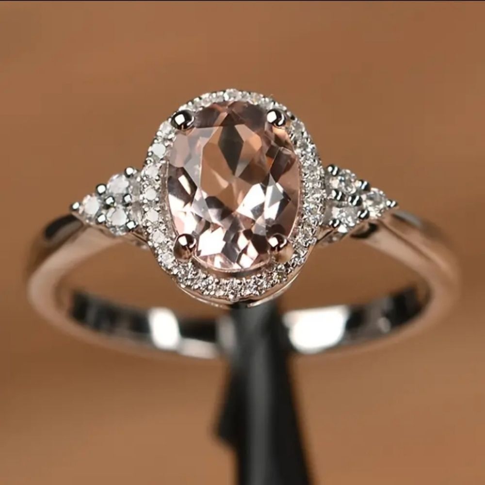 Ladies Elegant Champagne Lab Created diamonds Ring sz 6